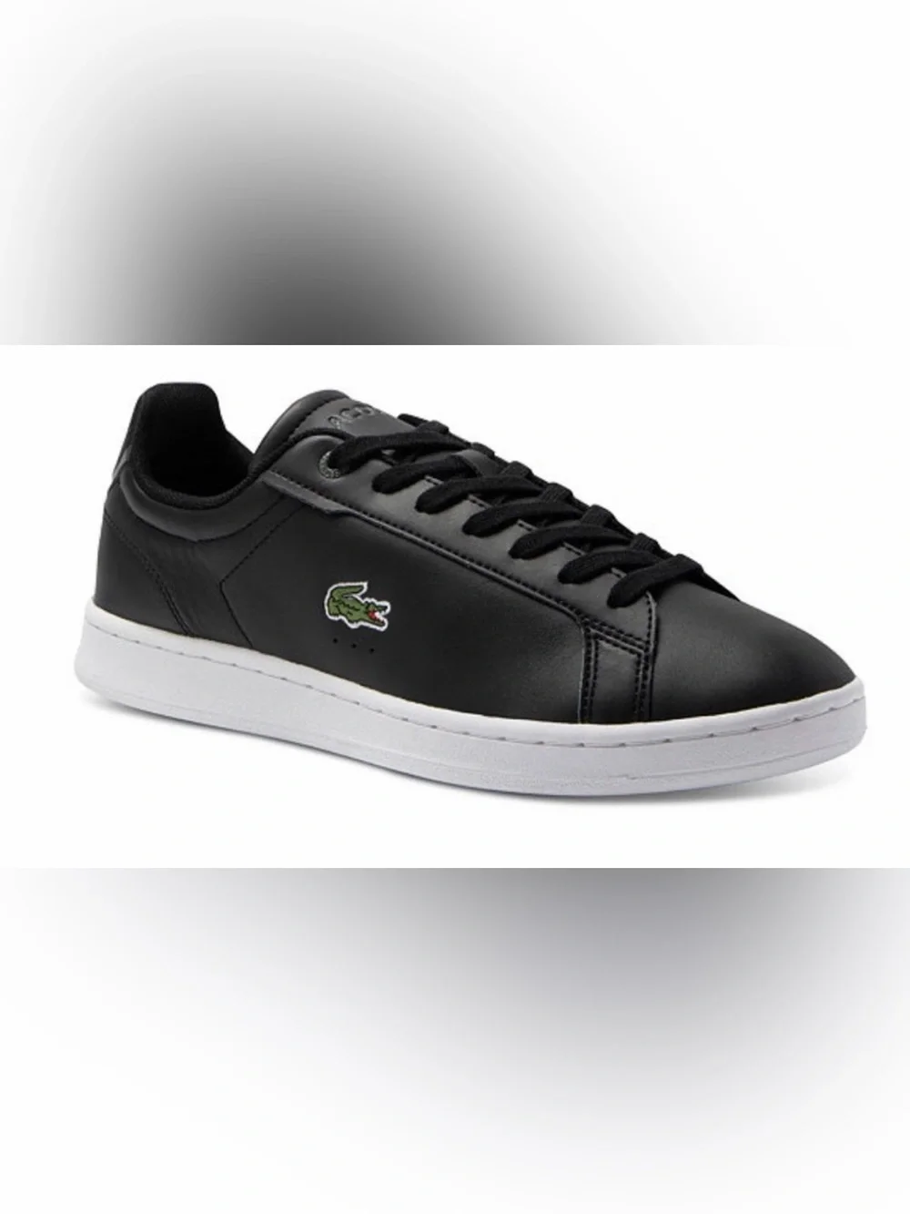 NWT MENS Lacoste Carnaby Pro Leather Sneaker - Black / Grey - with Box - SIZE 10